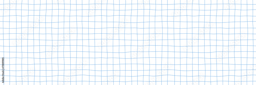 Poster Groovy Checker Line Seamless Pattern. Paper Notebook Texture. Doodle Y2k Style Background