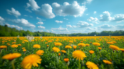 Fototapeta premium Dandelion field