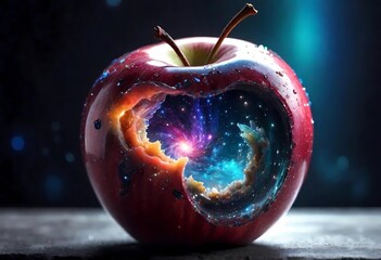 cosmic apple - obrazy, fototapety, plakaty