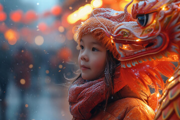Lunar New Year - Chinese New Year, tradition, family, Dragon - obrazy, fototapety, plakaty
