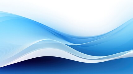 Abstract Blue and White Curve Lines Graphic Poster AI Generated