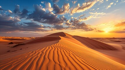 Fototapeta na wymiar beautiful desert in a beautiful sunset HD