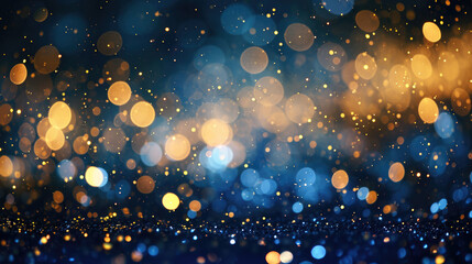 Fototapeta na wymiar New Year's Eve: Blue and Gold Abstract Background