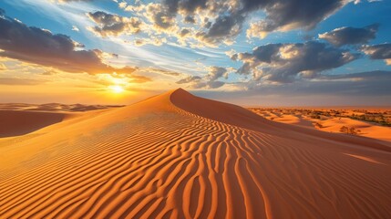 beautiful desert in a beautiful sunset in high definition HD