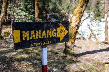 manang sign on the trek