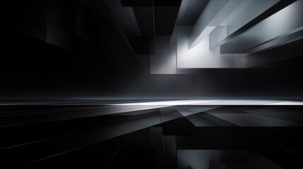 Dark abstraction with graphic lines and intriguing combination of light and shadow