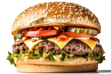 hamburger on a wooden table