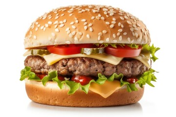 hamburger on a wooden table