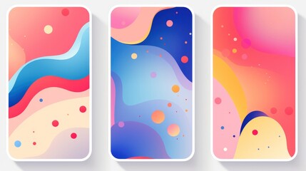Cute and Minimal Style Posters with Colorful Geometric Shapes, Stars, and Liquid Color AI Generated