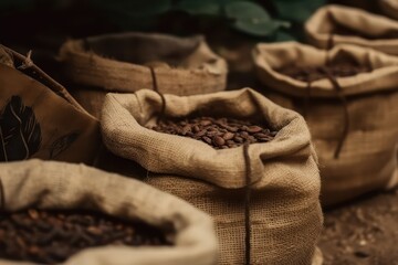 coffee box and coffee beans