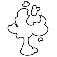 hand drawn cartoon smoke