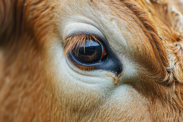 Closeup of a Cow eye - obrazy, fototapety, plakaty