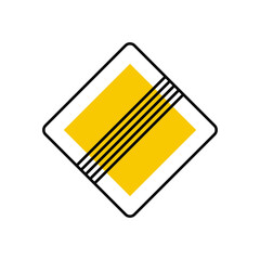 End of priority road sign graphic design