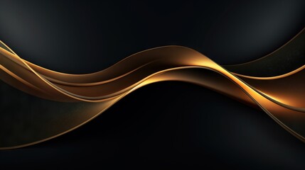 Luxurious Background with Wavy Gold Line Elements AI Generated
