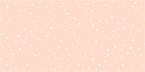 Seamless pattern with small delicate white flowers. Abstract floral background. Vector graphics.