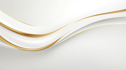 Luxury White Background with Golden Line Element AI Generated
