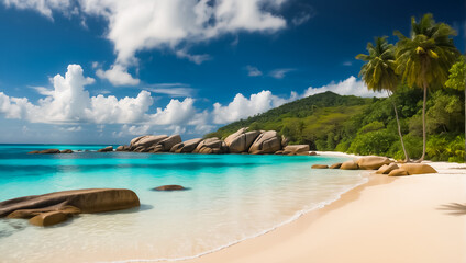 tropical sunny beach in Seychelles