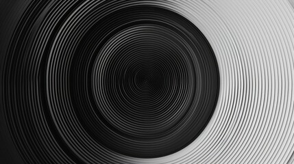 Black lines in circle abstract background. Yin and yang symbol. Dynamic transition illusion