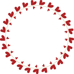 Circle Border Frame with hearts