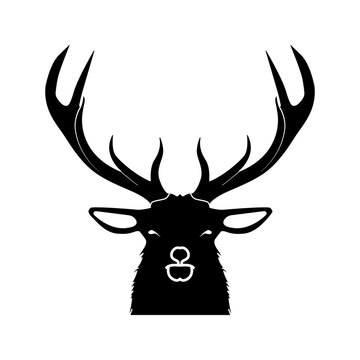Simple vector icon of a half-body deer