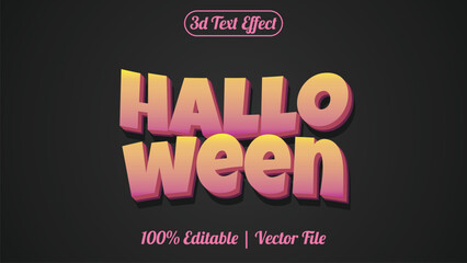 halloween editable text effect October Festival 3d Cartoon template style premium vector	