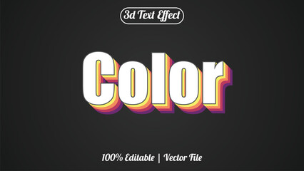 Fully Editable Text Effect Style color eps vector with black background	