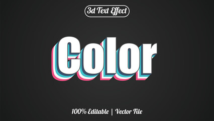 Fully Editable Text Effect Style color eps vector with black background	