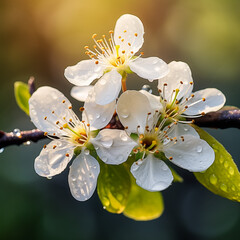 Pear blossoms in spring
