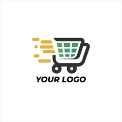 Shopping cart logo design vector template online shopping logo concept