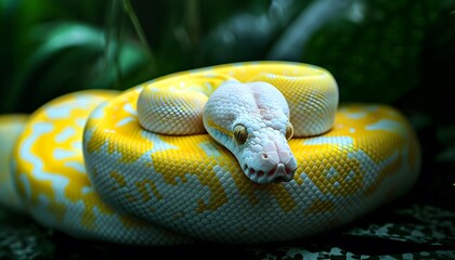 albino yellow python