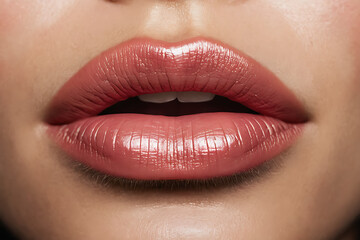 Fototapeta premium Seductora Ternura: Primer Plano de Labios que Despiertan Emociones