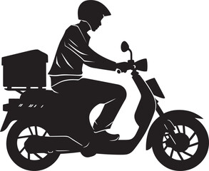 Fototapeta premium On the Go Bites Vector Logo for Food Delivery on Scooter 