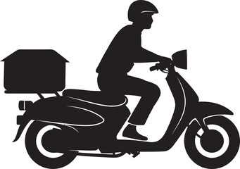 Speedy Eats Express Vector Logo for Scooter Food Delivery Icon 