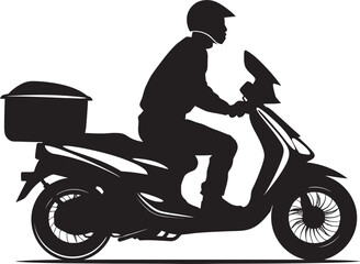 Rapid Munch Messenger Scooter Icon for Quick Food Delivery Services 