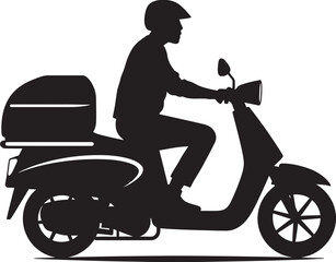 Rapid Rollin Repasts Vector Logo for Scooter Food Delivery 