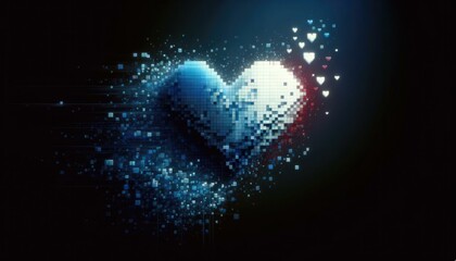 Digital Love Heart, Valentine's Day Concept