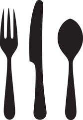 Fine Dining Mark Fork and Knife Vector Icon for Culinary Class 