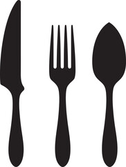 Culinary Craft Crest Fork and Knife Icon in Artistic Vector Style 