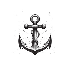 Hand Drawn illustration of an Anchor logo