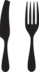 Fine Dining Mark Fork and Knife Vector Icon for Culinary Class 