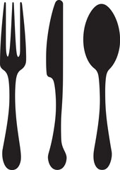 Elegant Dining Emblem Fork and Knife Vector Icon in Stylish Design 