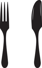 Fine Dining Mark Fork and Knife Vector Icon for Culinary Class 