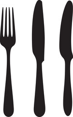 Elegant Dining Emblem Fork and Knife Vector Icon in Stylish Design 