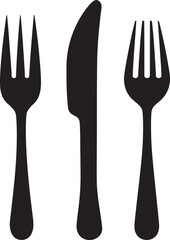 Fine Dining Mark Fork and Knife Vector Icon for Culinary Class 