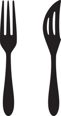 Elegant Dining Emblem Fork and Knife Vector Icon in Stylish Design 