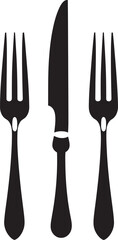 Gourmet Dining Insignia Fork and Knife Icon in Vector Artistry 