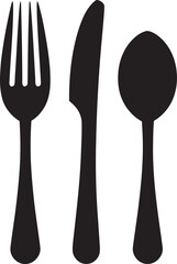 Epicurean Etiquette Emblem Fork and Knife Vector Icon for Culinary Elegance 