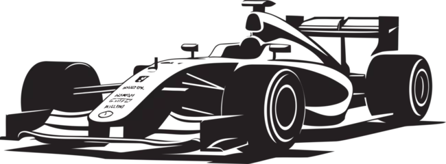 Badkamer foto achterwand Racing Rhythm Crest Formula 1 Racing Car Icon in Dynamic Vector Artistry  © BABBAN