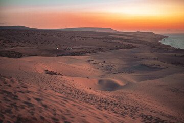 Fototapeta na wymiar Sunset in the Timlalin Dunes