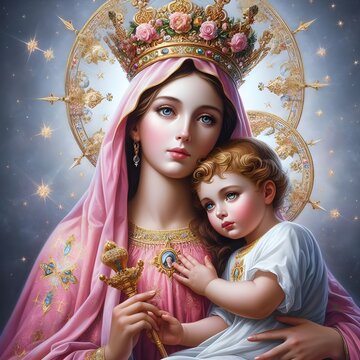Virgen María con el niño Jesús  